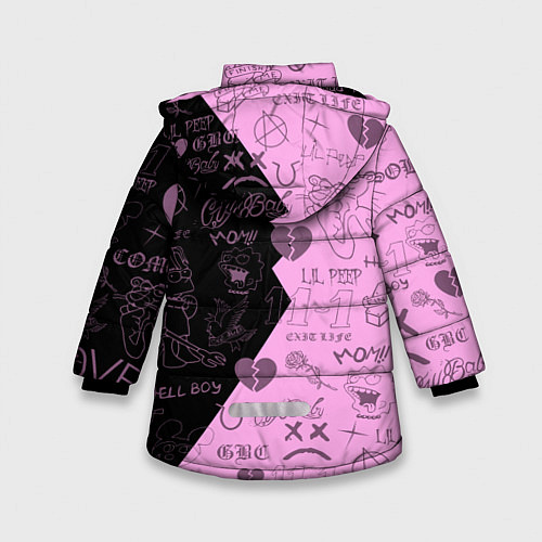 Зимняя куртка для девочки LIL PEEP / 3D-Красный – фото 2