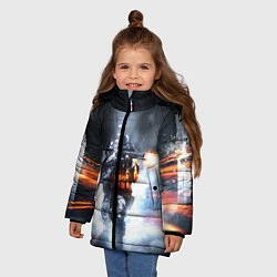 Куртка зимняя для девочки Battlefield, цвет: 3D-светло-серый — фото 2