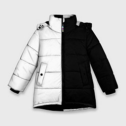 Куртка зимняя для девочки ПРОСТО ЧЁРНО-БЕЛЫЙ, цвет: 3D-черный
