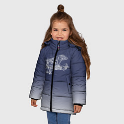 Куртка зимняя для девочки Биплан, цвет: 3D-черный — фото 2