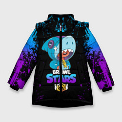 Куртка зимняя для девочки BRAWL STARS LEON SHARK,, цвет: 3D-черный