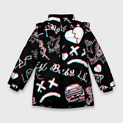 Куртка зимняя для девочки LIL PEEP GLITCH, цвет: 3D-черный