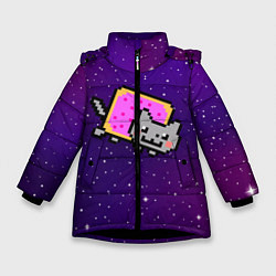 Куртка зимняя для девочки Nyan Cat, цвет: 3D-черный