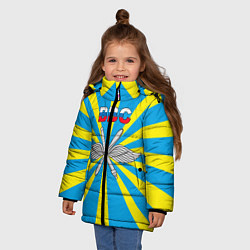 Куртка зимняя для девочки Флаг ВВС, цвет: 3D-светло-серый — фото 2