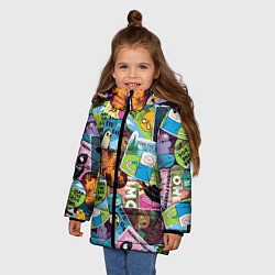 Куртка зимняя для девочки Время Приключений, цвет: 3D-светло-серый — фото 2