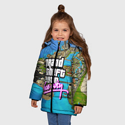Куртка зимняя для девочки GRAND THEFT AUTO:VICE CITY, цвет: 3D-светло-серый — фото 2