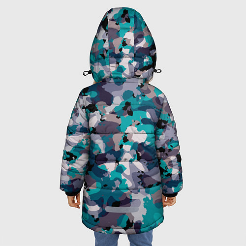 Зимняя куртка для девочки Камуфляж: ледяной / 3D-Светло-серый – фото 4