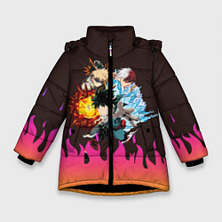 Зимняя куртка для девочки MY HERO ACADEMIA разноцветное пламя