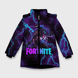Куртка зимняя для девочки FORTNITE RAVEN, цвет: 3D-черный