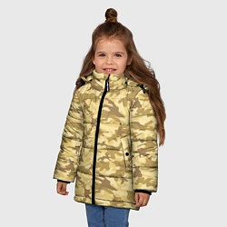 Куртка зимняя для девочки Камуфляж: пустынный, цвет: 3D-черный — фото 2