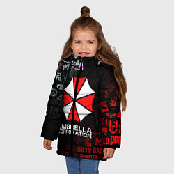 Куртка зимняя для девочки RESIDENT EVIL UMBRELLA CORP, цвет: 3D-красный — фото 2