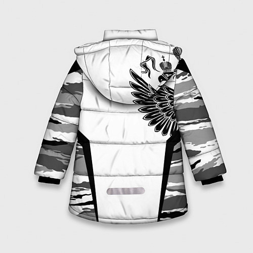 Зимняя куртка для девочки Камуфляж Россия / 3D-Красный – фото 2