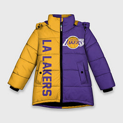 Куртка зимняя для девочки LA LAKERS, цвет: 3D-черный