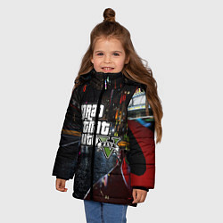 Куртка зимняя для девочки Grand Theft Auto V, цвет: 3D-светло-серый — фото 2