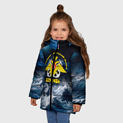 Куртка зимняя для девочки Военно-морской флот, цвет: 3D-черный — фото 2