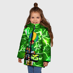 Куртка зимняя для девочки BRAWL STARS LEON МОЛНИИ, цвет: 3D-черный — фото 2