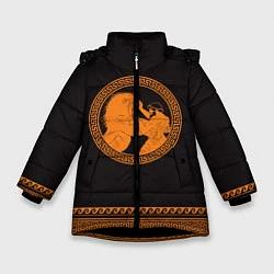 Куртка зимняя для девочки Греко-римская борьба, цвет: 3D-черный