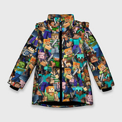 Куртка зимняя для девочки MINECRAFT ПЕРСОНАЖИ, цвет: 3D-черный