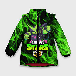 Куртка зимняя для девочки BRAWL STARS VIRUS 8-BIT, цвет: 3D-красный