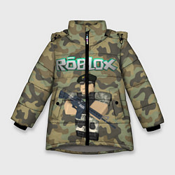 Куртка зимняя для девочки Roblox 23 February Camouflage, цвет: 3D-светло-серый