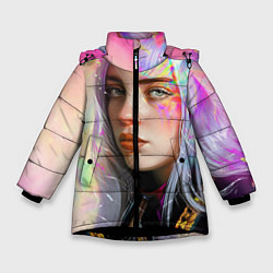Куртка зимняя для девочки Billie Pinky Wave, цвет: 3D-черный
