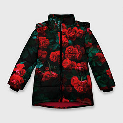 Куртка зимняя для девочки Розы, цвет: 3D-красный