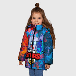 Куртка зимняя для девочки Brawl stars 8 bit, цвет: 3D-черный — фото 2