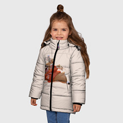 Куртка зимняя для девочки КОРГИ И МЫШАТА, цвет: 3D-светло-серый — фото 2