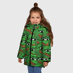 Куртка зимняя для девочки Pepe The Frog, цвет: 3D-черный — фото 2