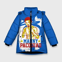 Куртка зимняя для девочки Manny Pacquiao, цвет: 3D-черный