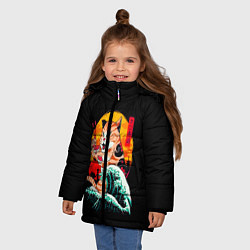 Куртка зимняя для девочки Котейка, цвет: 3D-черный — фото 2