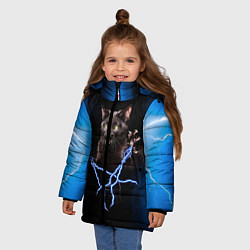 Куртка зимняя для девочки Грозовой кошакгромовержец, цвет: 3D-черный — фото 2