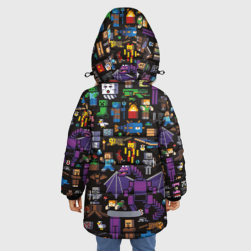 Зимняя куртка для девочки MINECRAFT / 3D-Светло-серый – фото 4