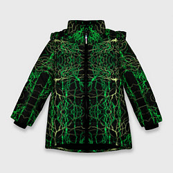 Куртка зимняя для девочки Древо, цвет: 3D-черный