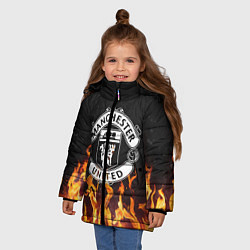 Куртка зимняя для девочки МАНЧЕСТЕР ЮНАЙТЕД, цвет: 3D-черный — фото 2