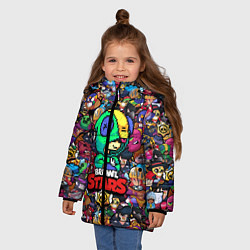 Куртка зимняя для девочки BRAWL STARS:LEON 8 BIT, цвет: 3D-черный — фото 2