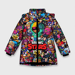 Куртка зимняя для девочки BRAWL STARS: LEON, цвет: 3D-черный