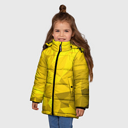 Куртка зимняя для девочки YELLOW ABSTRACT, цвет: 3D-черный — фото 2
