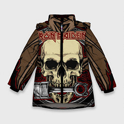 Куртка зимняя для девочки Iron Maiden, цвет: 3D-светло-серый