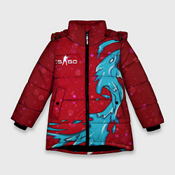 Куртка зимняя для девочки CS GO Water Elemental, цвет: 3D-черный