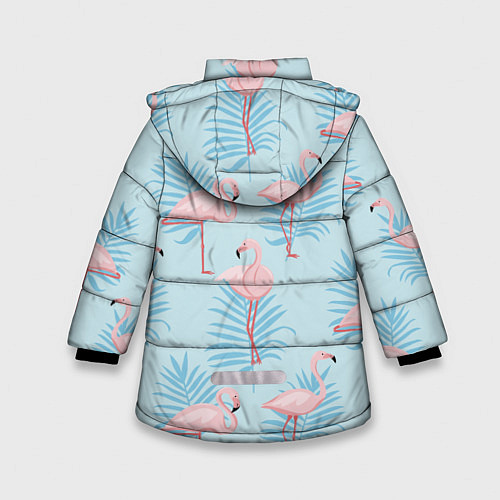 Зимняя куртка для девочки Арт с розовым фламинго / 3D-Красный – фото 2