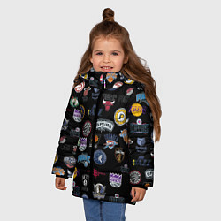 Куртка зимняя для девочки NBA Pattern, цвет: 3D-светло-серый — фото 2