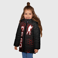Куртка зимняя для девочки CS GO, цвет: 3D-светло-серый — фото 2