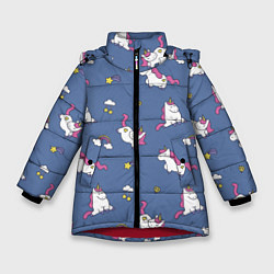 Куртка зимняя для девочки Сон единорога, цвет: 3D-красный