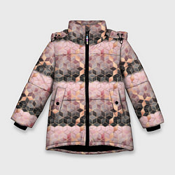 Куртка зимняя для девочки Geometry Pattern, цвет: 3D-черный