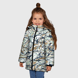 Куртка зимняя для девочки Узор красками, цвет: 3D-красный — фото 2