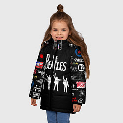 Куртка зимняя для девочки Beatles, цвет: 3D-черный — фото 2