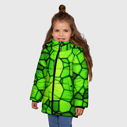 Куртка зимняя для девочки Зеленая мозаика, цвет: 3D-красный — фото 2