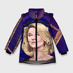 Куртка зимняя для девочки ДОКТОР КТО, цвет: 3D-светло-серый