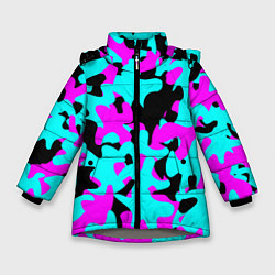 Куртка зимняя для девочки Modern Camouflage, цвет: 3D-светло-серый